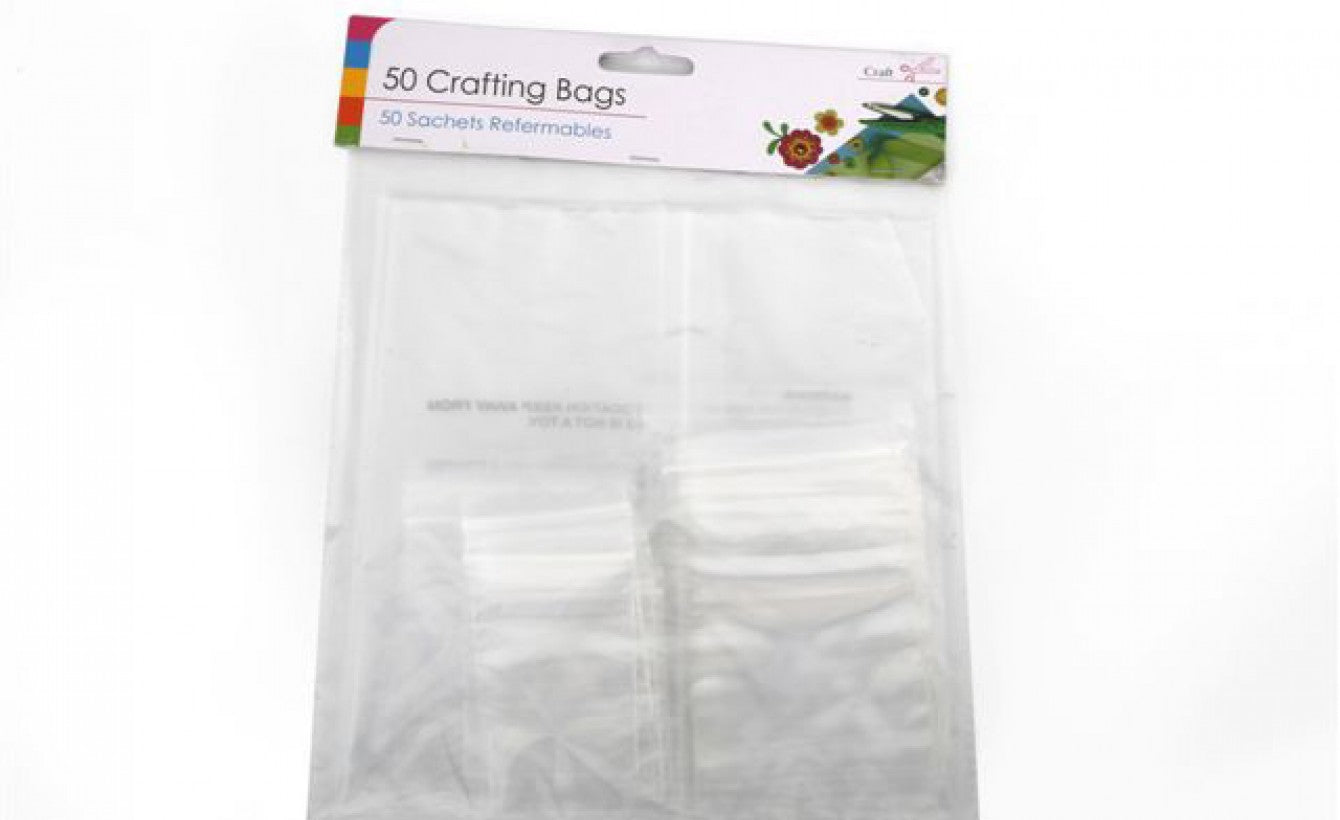ASSORTED SIZE RESEALABLE CRAFT BAGS 20 X 27 50/PK. CR0513 \\\KD32894