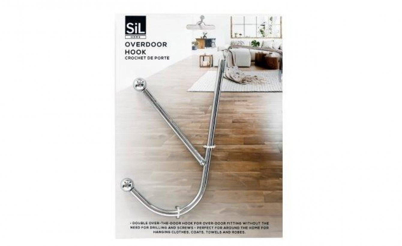 SIL CHROME DOUBLL OVERDOOR HOOK 16CM. HH6039 \\\KD32895