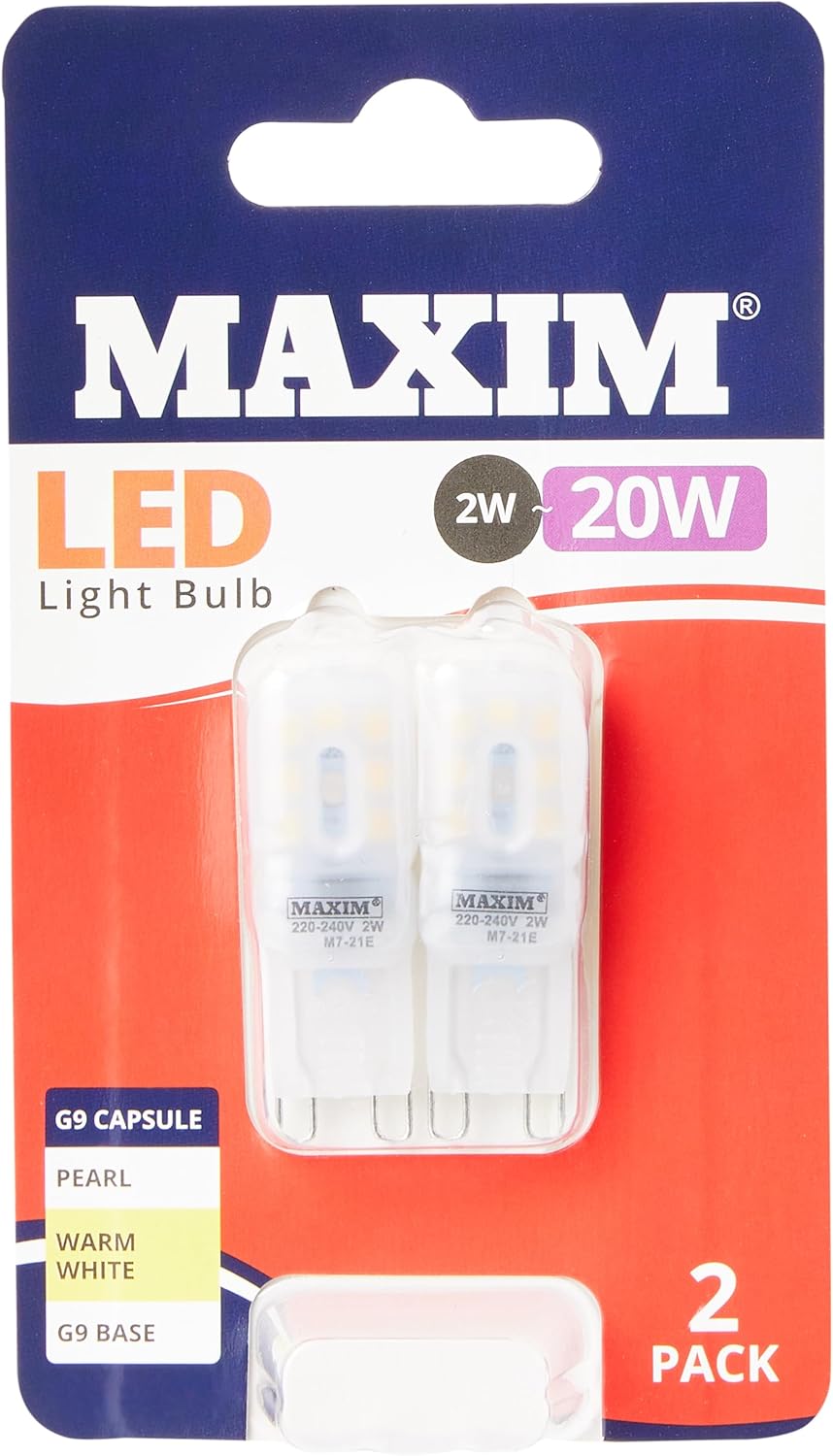MAXIM G9 2W / 20W CAPSULE  LIGHT BULB WARM WHITE 2/PK. 20MLG9WB224 \\\KD32904