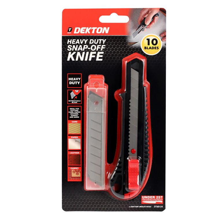 DEKTON HEAVY DUTY SNAP-OFF UTILITY KNIFE SET 10/PK. DT60124 \\\KD32964
