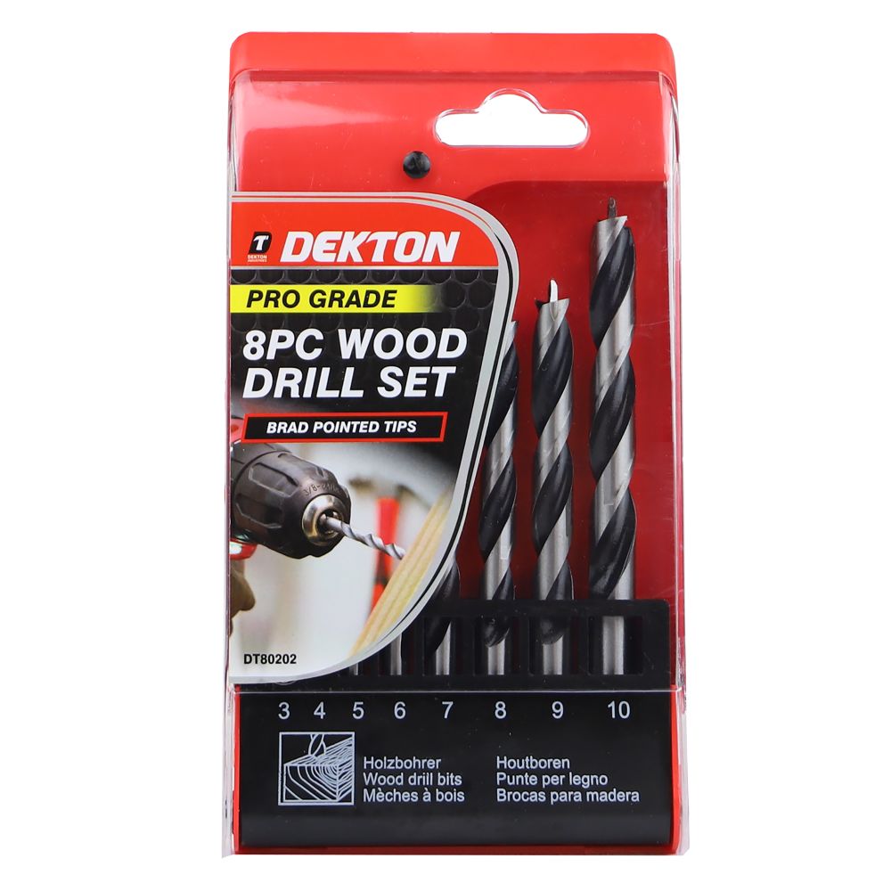 DEKTON PRO WOOD DRILL SET 2-10MM 8/PK. DT80202 \\\KD32971