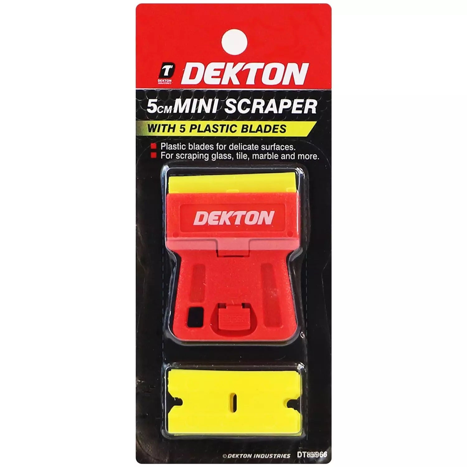 DEKTON MINI PLASTIC SCRAPER 5"  WITH 5PCS BLADE. DT85966 \\\KD32977