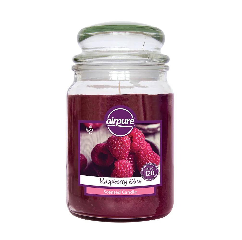 AIRPURE RASPBERRY BLISS SCENTED JAR CANDLE 510G UP TO 120HRS. 18OZ302 \\\KD33003