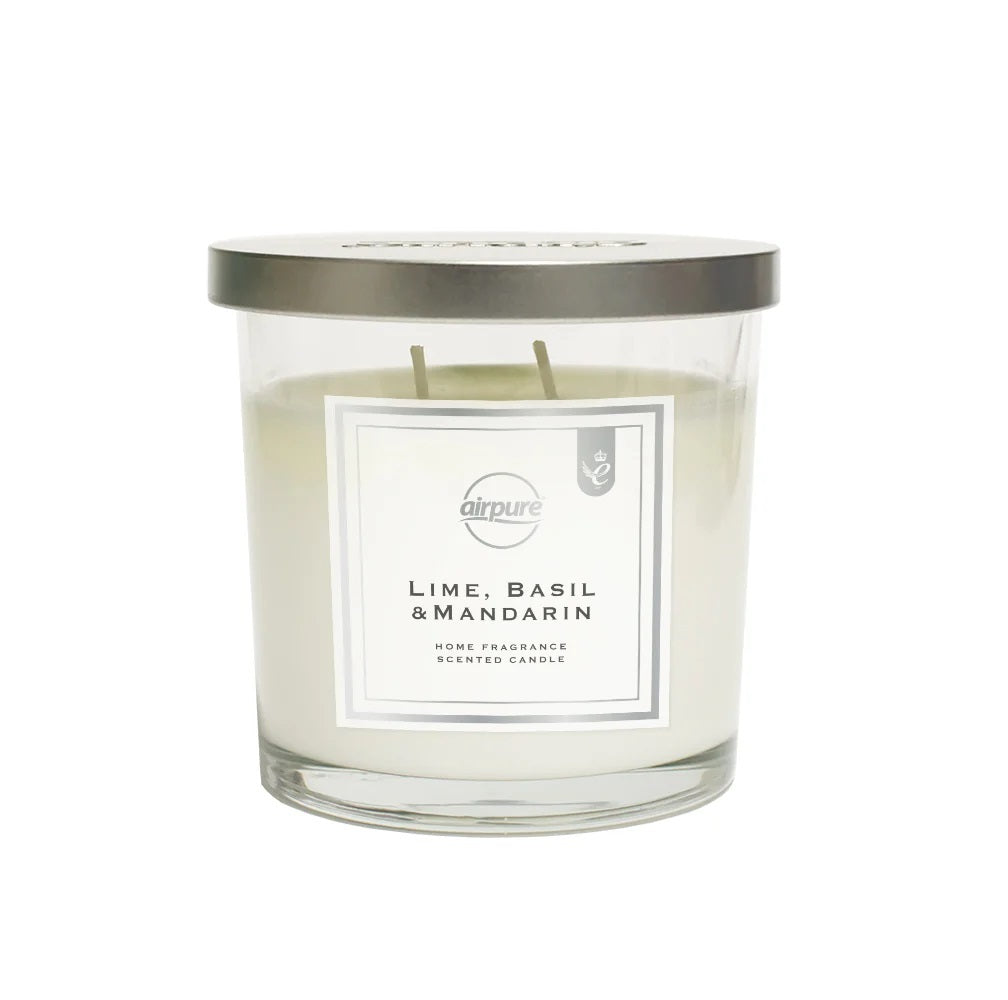 AIR PURE 2 WICK SIGNATURE COLLECTION CANDLE LIME BASIL & MADRAIN 310GM. 11OZ-576-LBM \\\KD33026