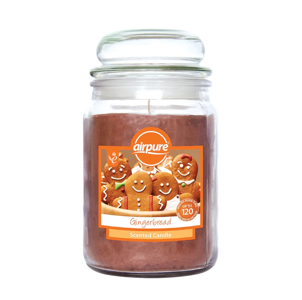 AIRPURE GINGERBREAD SCENTED JAR CANDLE 510G UP TO 120HRS. 18OZ237 \\\KD33027