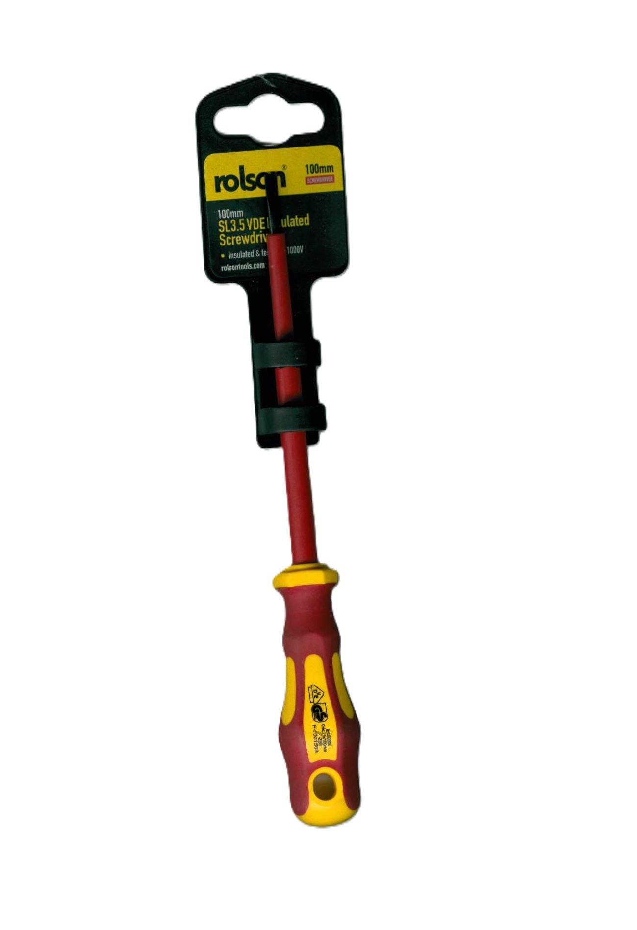 ROLSON INSULATED SLOTTED VDE SCREWDRIVER  3.5 X 100MM. RT29131 \\\KD33113