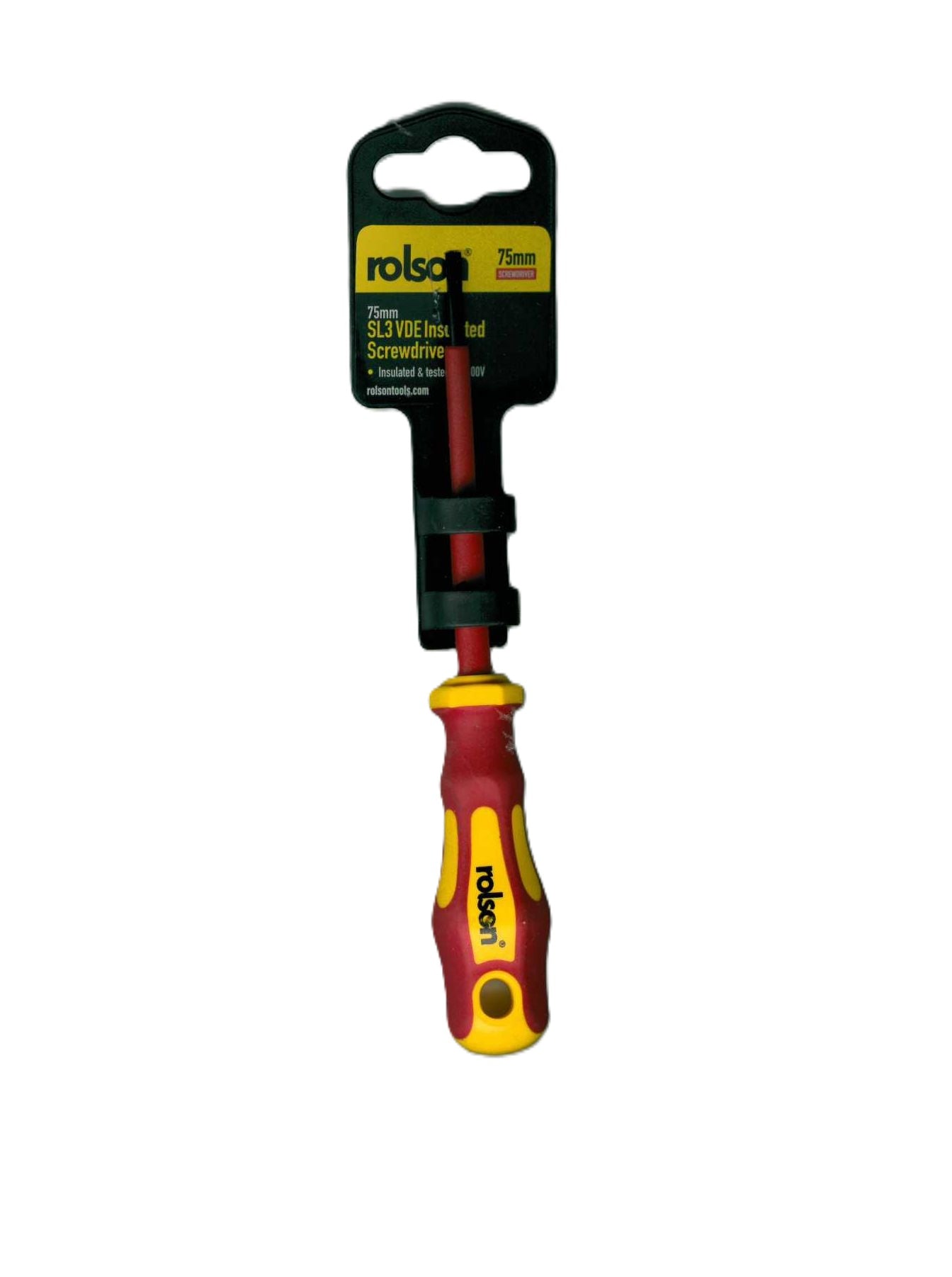 ROLSON INSULATED SLOTTED VDE SCREWDRIVER  3 X 75 MM. RT29130 \\\KD33118
