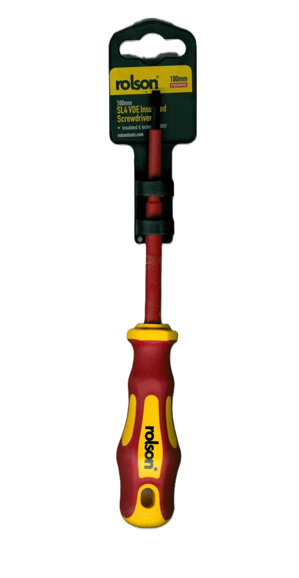 ROLSON INSULATED SLOTTED VDE SCREWDRIVER  4 X 100 MM. RT29132 \\\KD33119