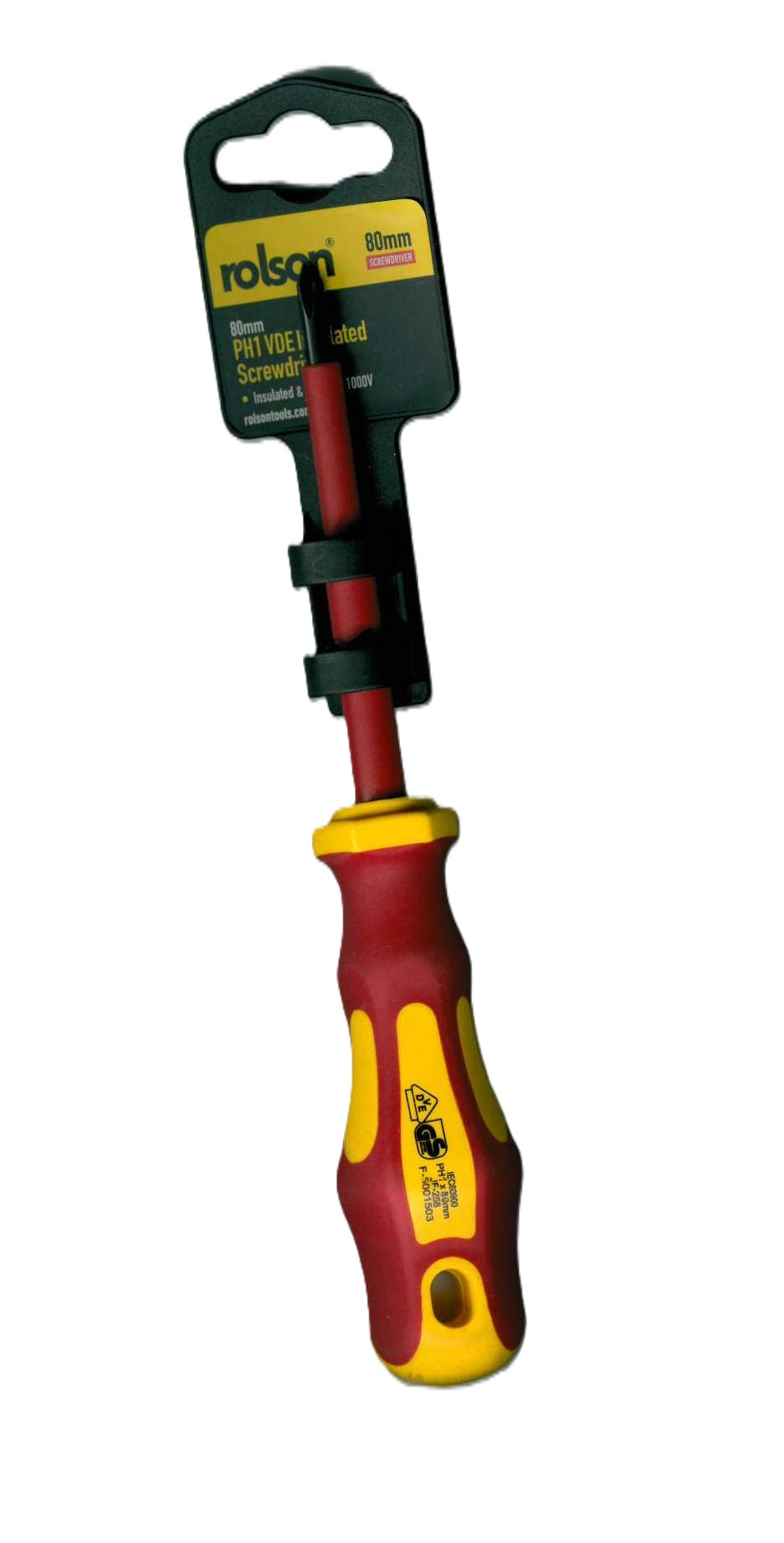 ROLSON INSULATED VDE PH SCREWDRIVER PH1 X 80MM. RT29138 \\\KD33124