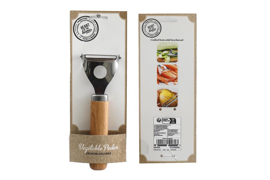 17CM WOOD HANDEL STEEL FRUIT PEELER. KG2136 \\\KD33140