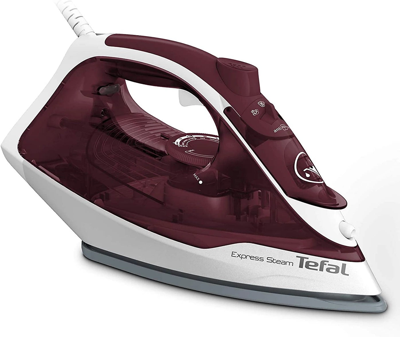 TEFAL STEAM IRON 190G STEAM BOOST 2600W CERAMIC SOLEPLATE FV2869 WHITE/RUBY RED. TEF-FV2869GO \\\KD33187