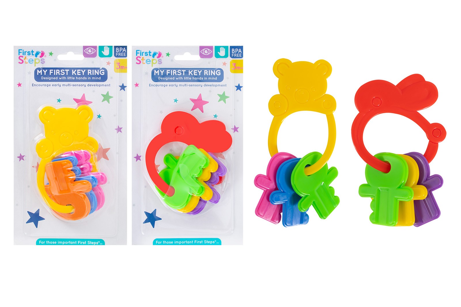 FIRST STEPS FIRST KEY RING TEDDY/RABBIT ASSORTED ONE PCS SUPPLY. PS662 \\\KD33195