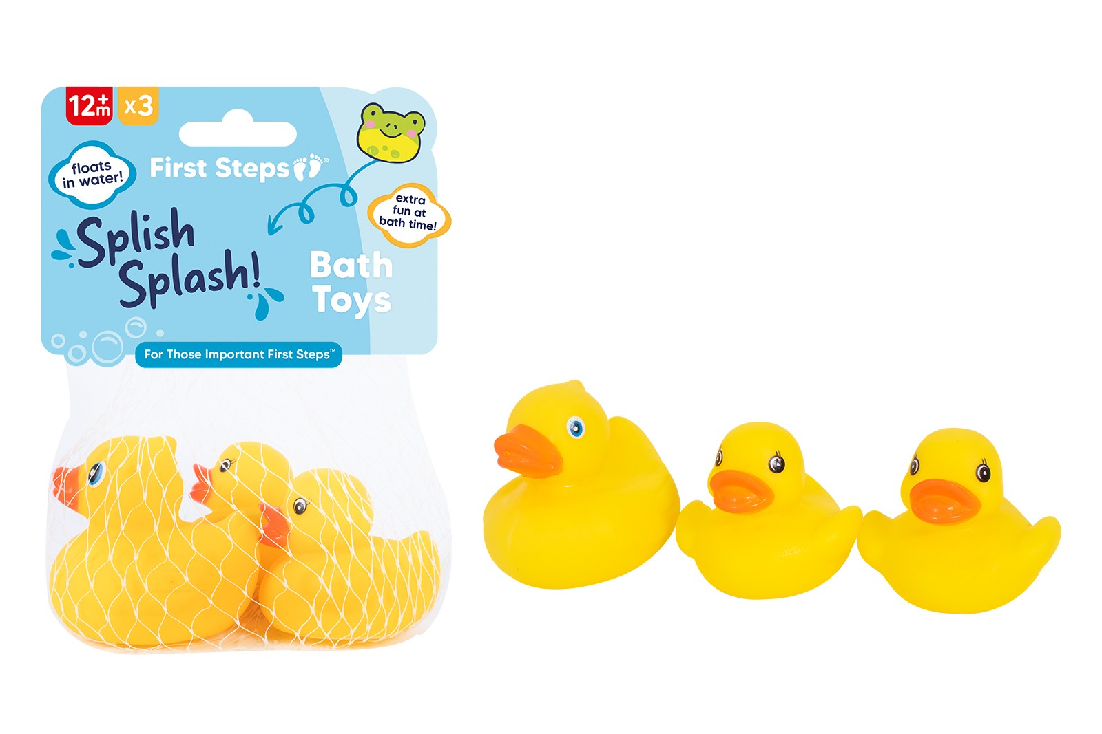 FIRST STEPS VINYL DUCK BATH TOYS 3 PACK. PS880 \\\KD33196