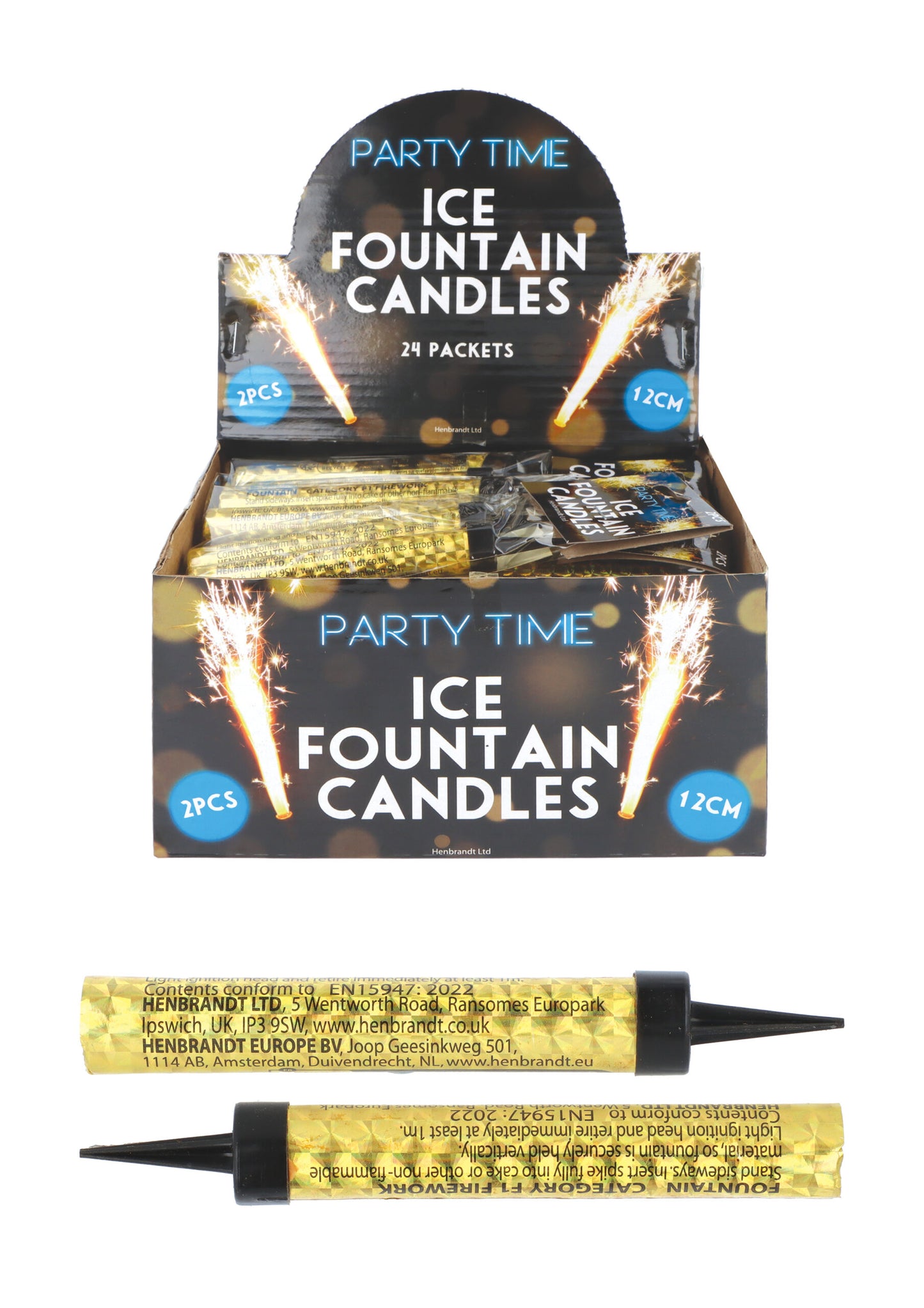 PACK OF 2 GOLD FOUNTAINS CANDLE APX 12CM. X39123 \\\KD33231