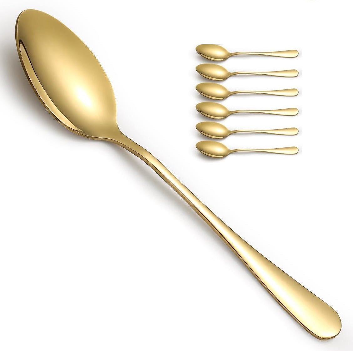 GOLD PLATED STAINLESS STEEL SPOON 6/PK. TS60170G \\\KD33267