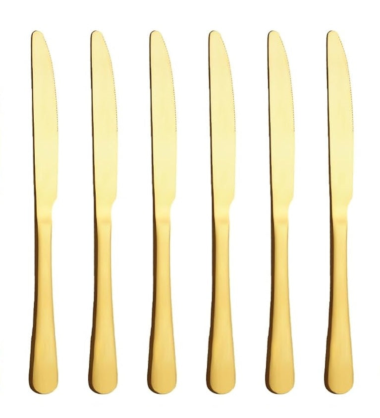 GOLD PLATED STAINLESS STEEL KNIFE 6/PK. TS60172G \\\KD33270