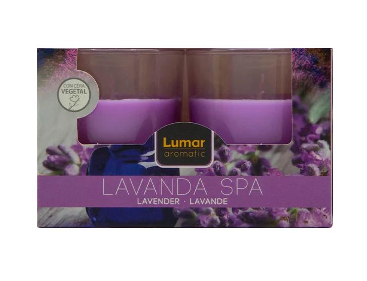 LUMAR AROMATIC LAVENDER GLASS CANDLE JAR 2/PK. PS109103 \\\KD33305