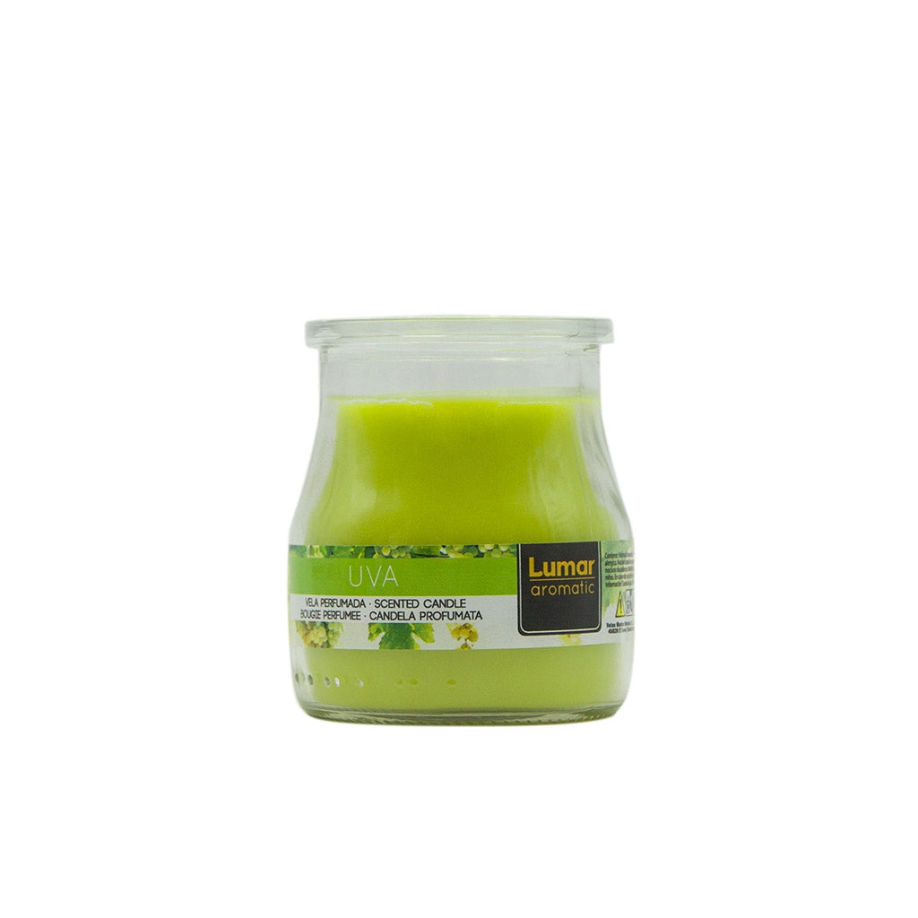 LUMAR AROMATIC GRAPE SCENTED YOGURT GLASS CANDLE JAR 100GM 24HRS. PS109363 \\\KD33325