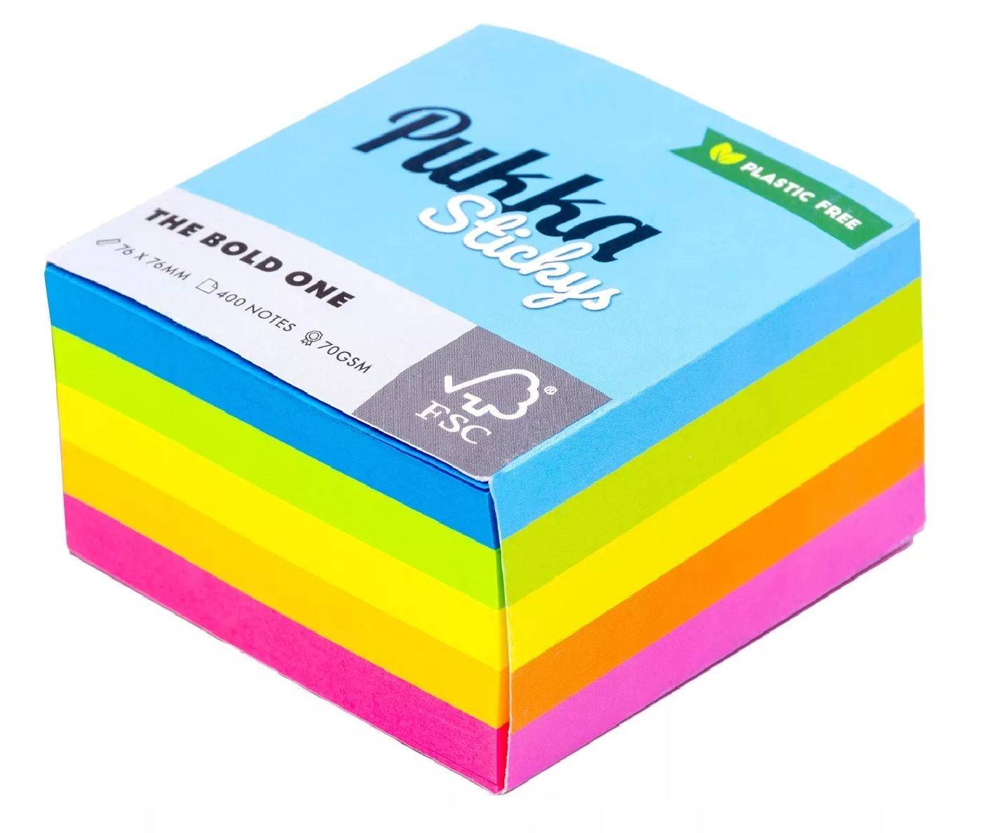 PUKKA STICKYS NOTES THE BOLD ONE 76 X 76MM 400 NOTES. 9863-NTS \\\KD33364