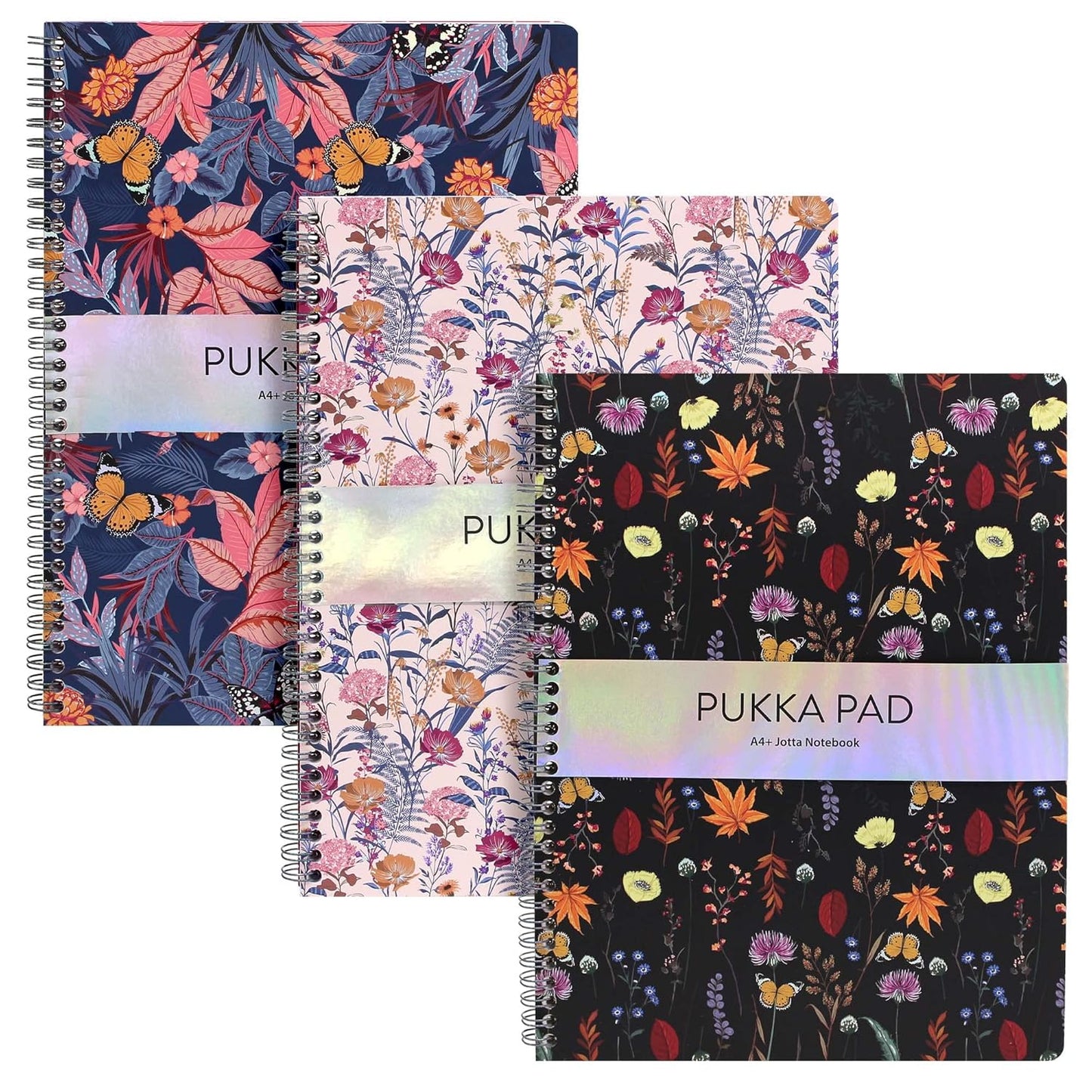 PACK OF 3 PUKKA A4 ASSORTED BLOOM PLUS JOTTA BOOK. 9497(AST)-BLM \\\KD33381