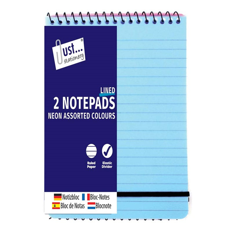 TALLON NEON NOTEBOOKS 2/PK - 128MM X 176MM. TA6616 \\\KD33382