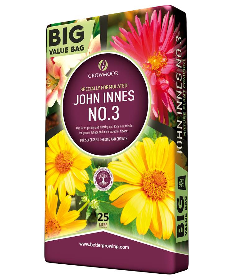 GROWMOOR JOHN INNES NO.3 COMPOST 25 LITRE. JINO3 \\\KD33389