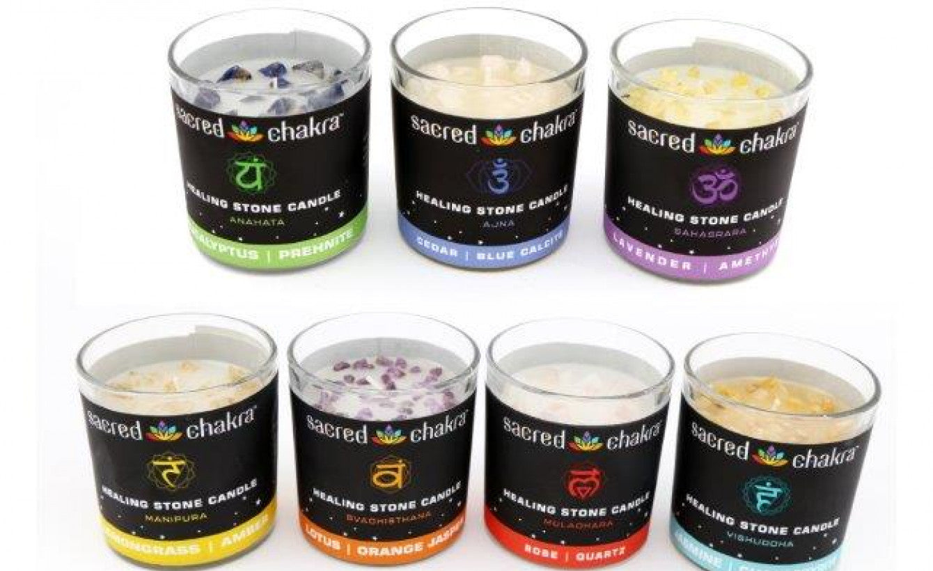 ASSORTED FRAGNANCE CHAKRA CANDLE POT WITH LID 8CM X 7CM. FR1343 \\\KD33413