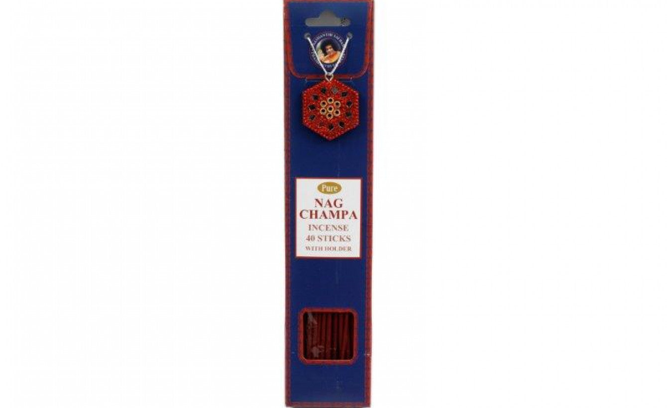 PURE NAGCHAMPA INCENSE STICK 40/PK WITH HOLDER. FR1277 \\\KD33415