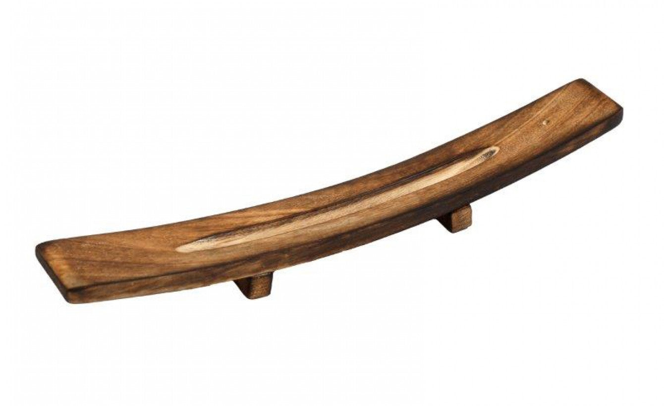 WOODEN CRUVERD INCENSE STICK HOLDER 28CM. FR1680 \\\KD33423