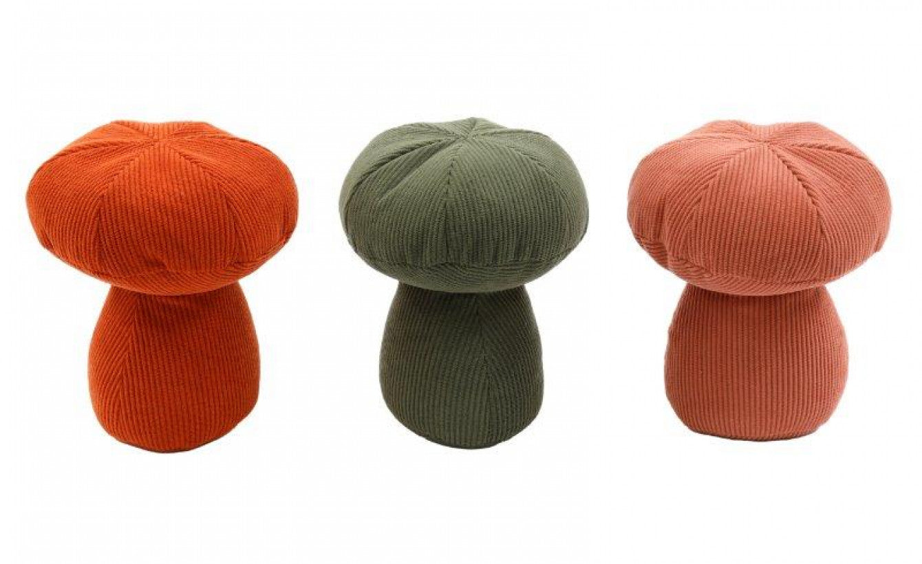ASSORTED COLOUR CORDUROY MUSHROOM DOOR STOP. TX1474 \\\KD33440