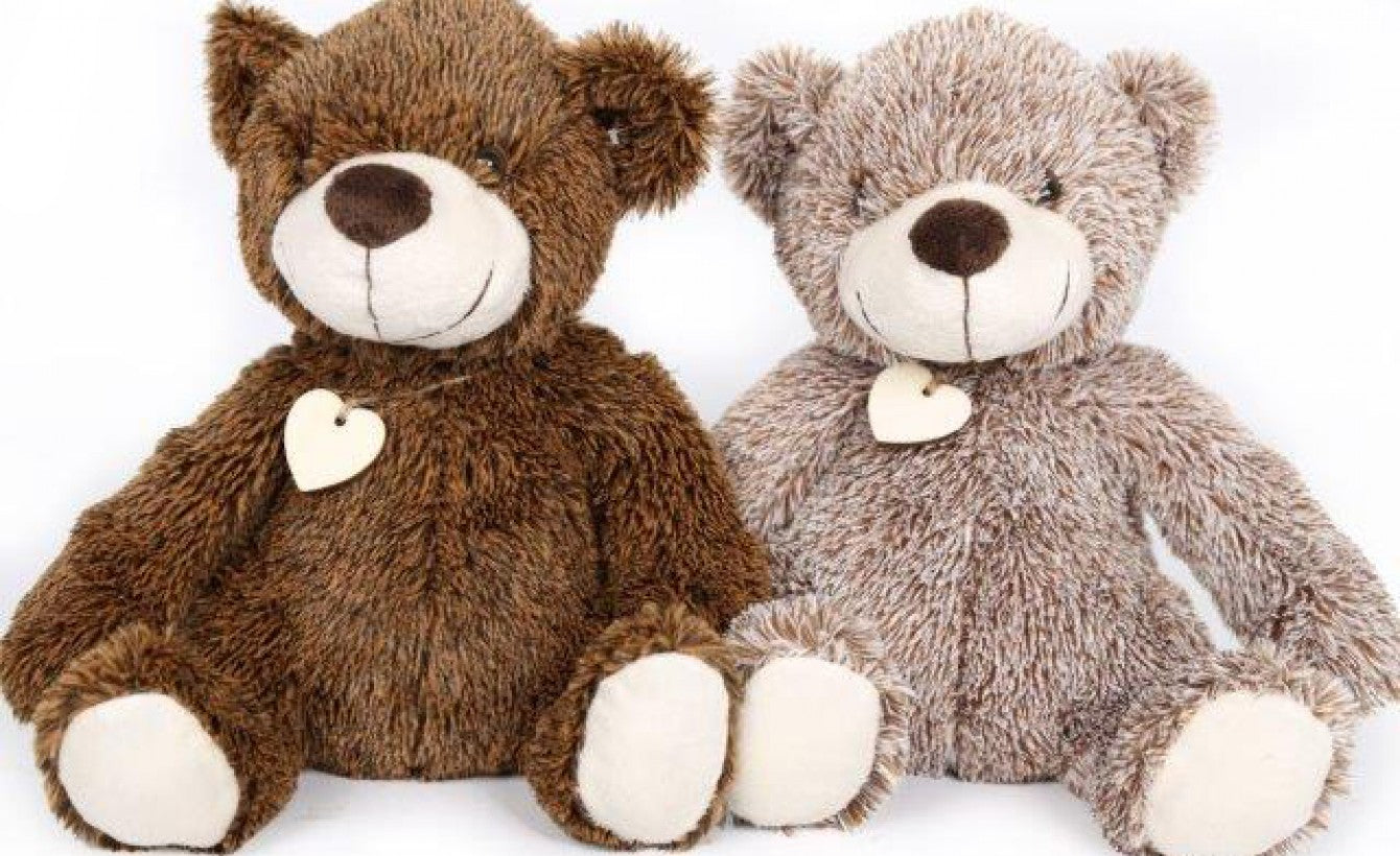 ASSORTED COLOUR FLUFFY BEAR DOOR STOP 25CM. TX0933A \\\KD33449