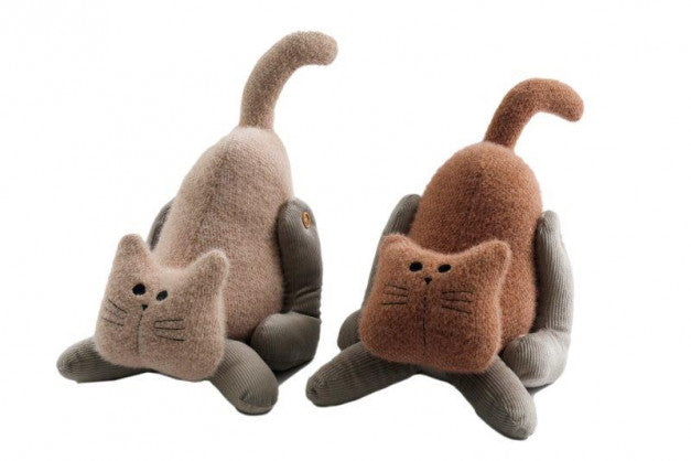 ASSORTED COLOUR STRETCHING CAT DOOR STOP 30CM X 26CM. TX1282 \\\KD33450