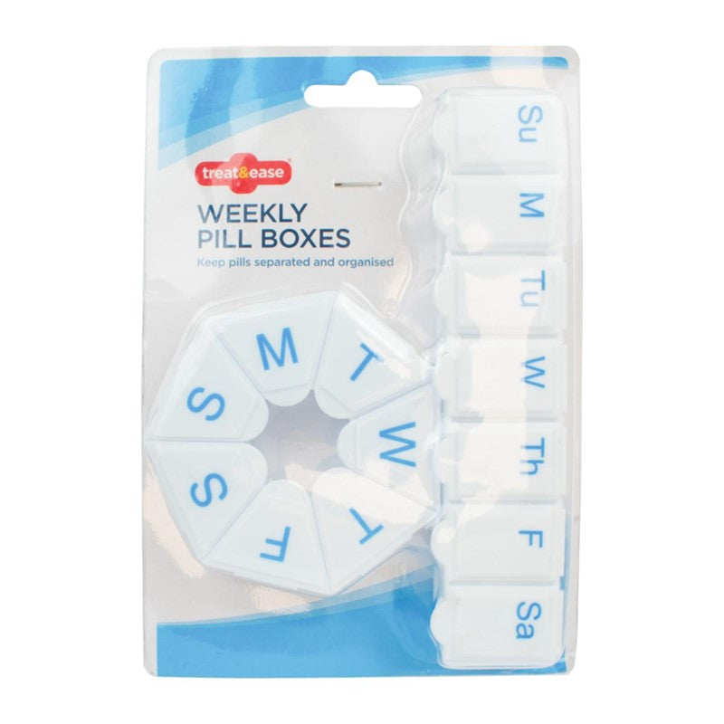 TREAT & EASE 7 DAY WEEKLY PILL BOXES 2/PK. OL316398 \\\KD33456