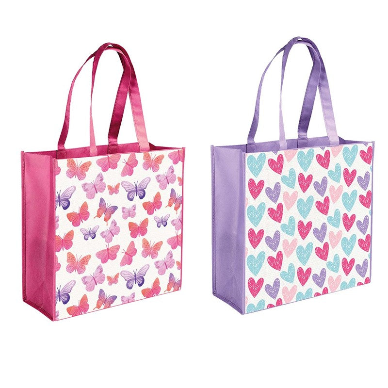 TALLON LARGE SQUARE PP HEARTS & BUTTERFLIES SHOPPING BAG 40 X 40CM. TA7349 \\\KD33490