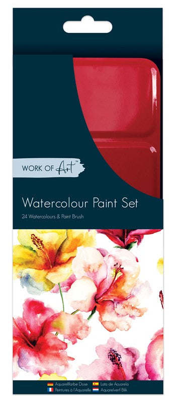 WORK OF ART 24 PCS WATERCOLOUR & BRUSH PAINT SET. TA7370 \\\KD33499