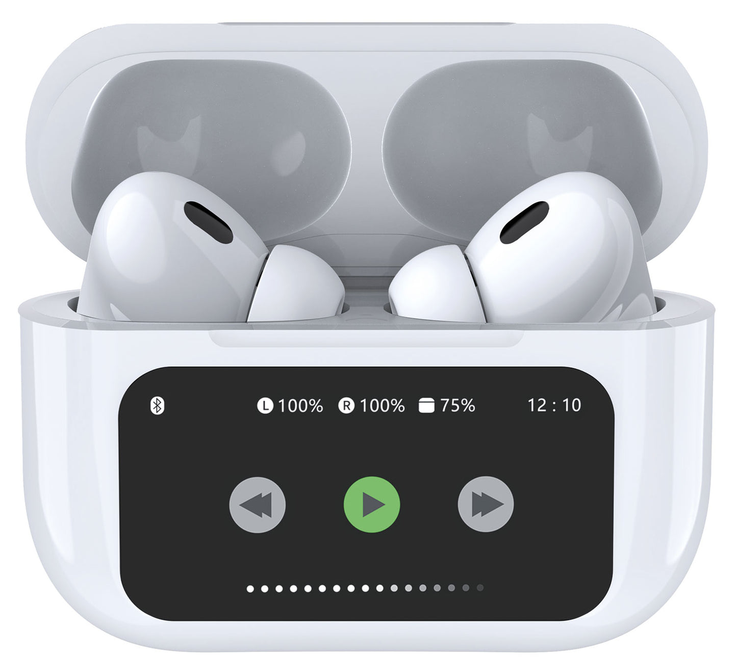 AV:LINK EAR SHOTS PRO WIRELESS BLUETOOTH EARPHONES WITH CHARGING CASE AND LED TOUCH SCREEN. 100.578UK \\\KD33583