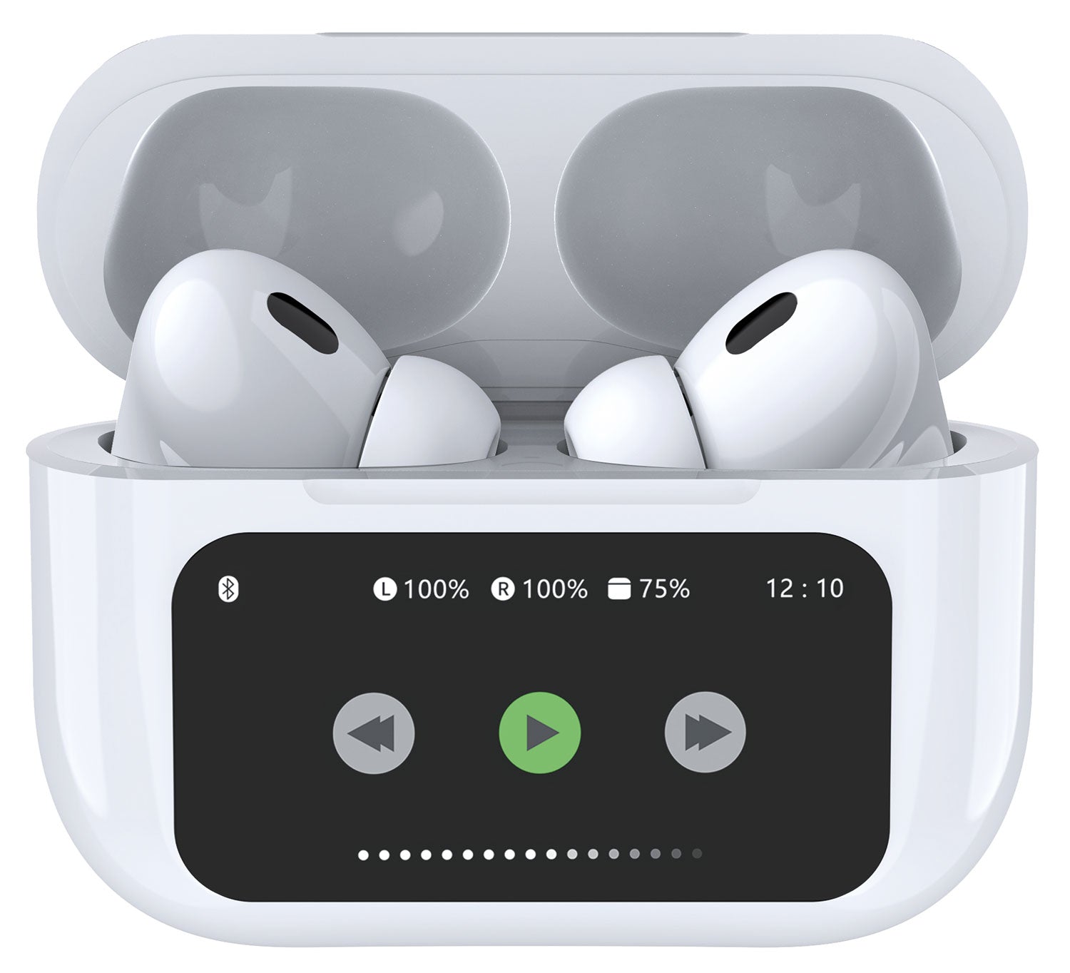 AV:LINK EAR SHOTS PRO WIRELESS BLUETOOTH EARPHONES WITH CHARGING CASE AND LED TOUCH SCREEN. 100.578UK \\\KD33583
