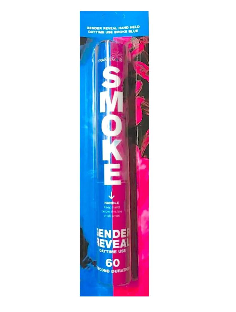 TRAFALGAR HANDHELD DAYTIME GENDER REVEAL SMOKE- BLUE. CR-92965 \\\KD33601