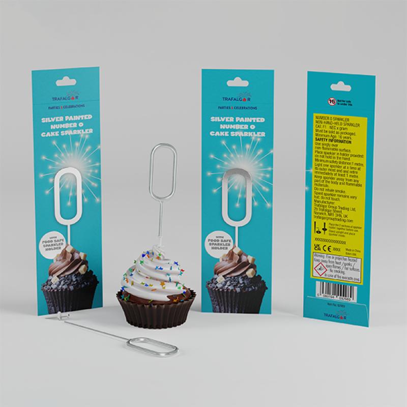 TRAFALGAR SILVER PAINTED CAKE SPARKLER - NO 0. CR-92989 \\\KD33612