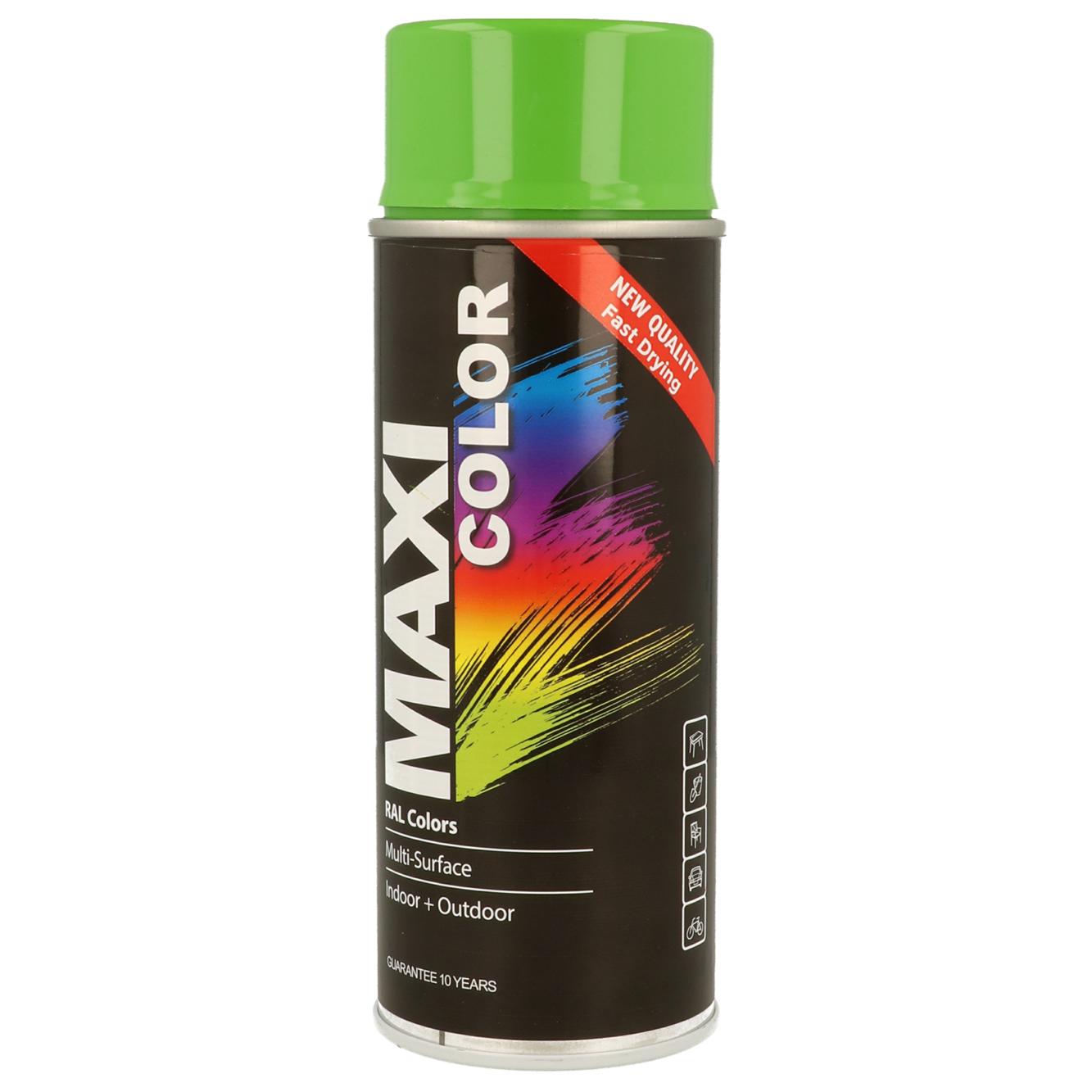 MAXI COLOR MULTI SURFACE GLOSSY YELLOW GREEN SPRAY 400ML. MX6018 \\\KD33639