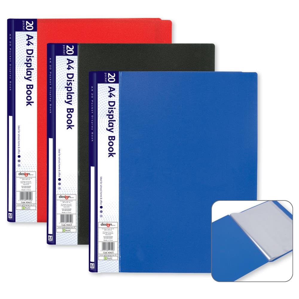 ANKER A4 ASSORTED COLOURS DISPLAY BOOK 20 POCKET \\\KD33670