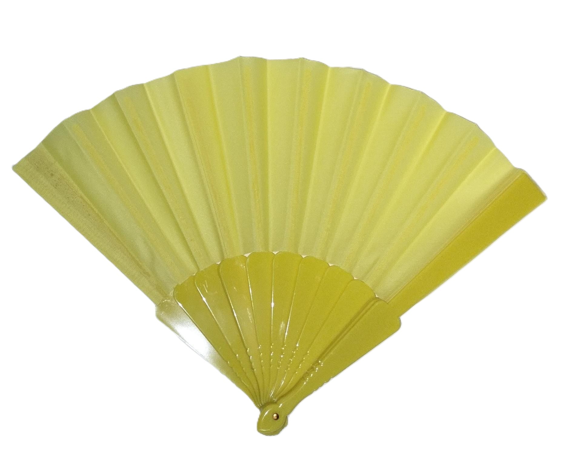 ASSORTED COLOUR PLASTIC PAPER FAN 9" / 23CM \\\KD33671