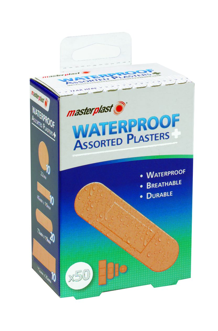 MASTERPLAST ASSORTED WATERPROOF PLASTERS 50/PK \\\KD33700