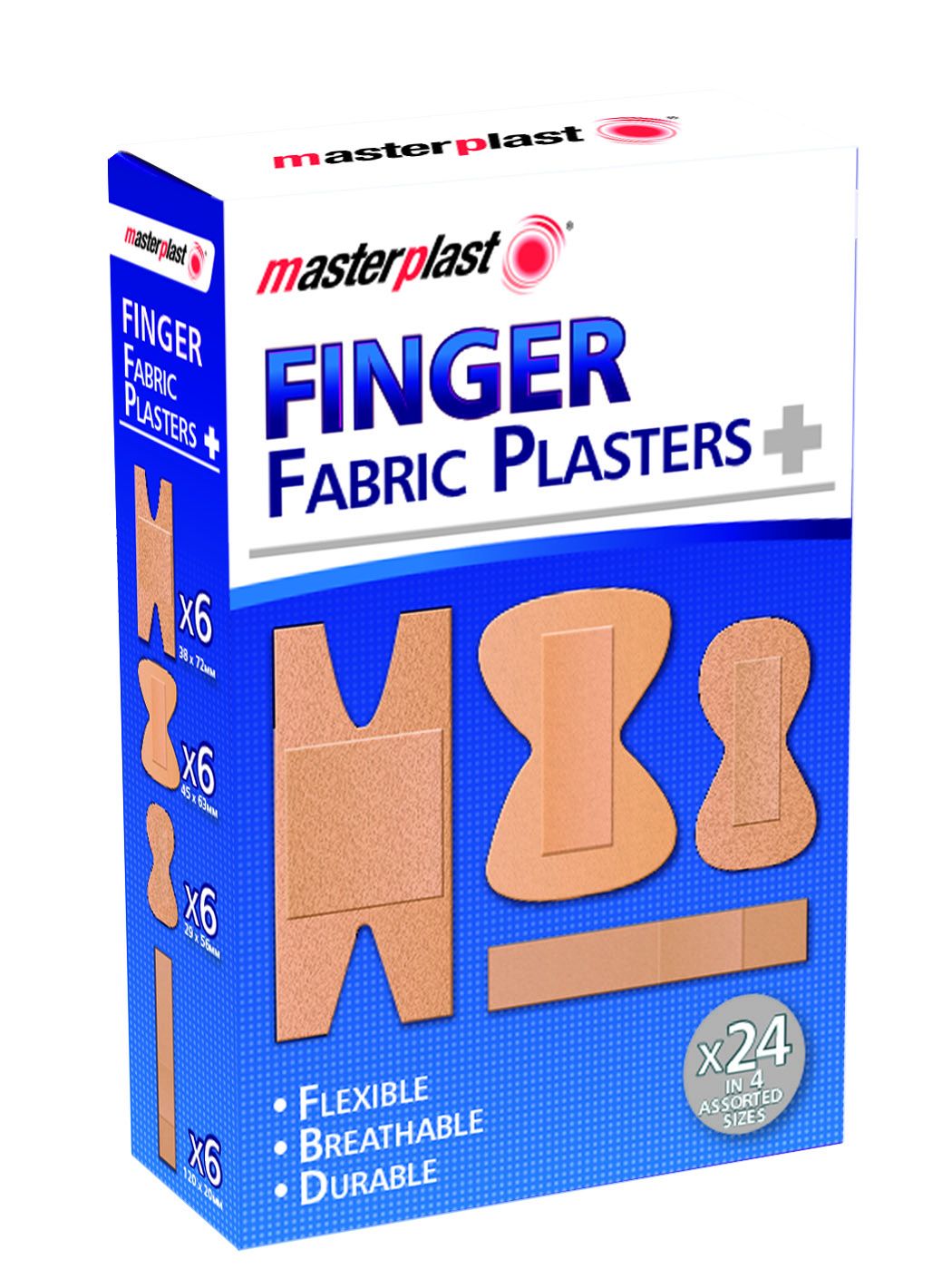 MASTERPLAST ASSORTED FABRIC FINGER PLASTERS 24/PK \\\KD33702