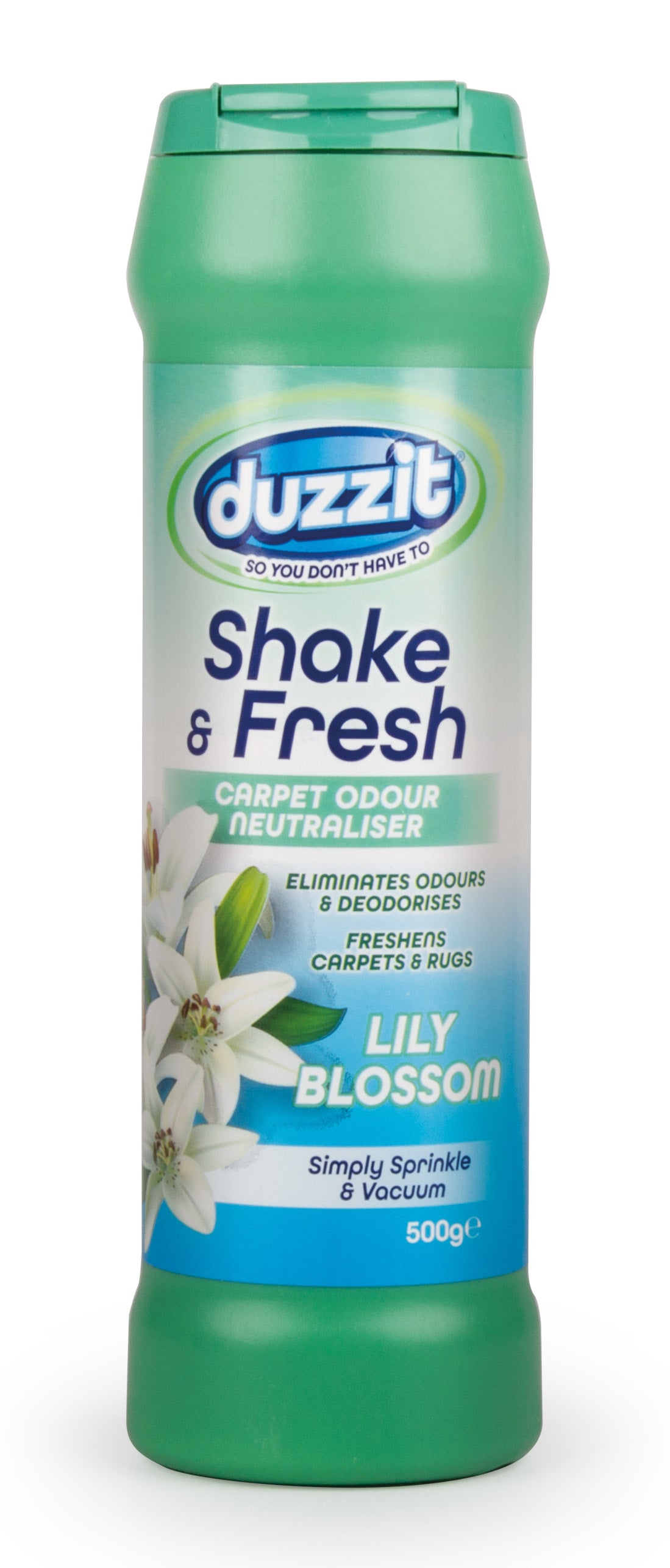 DUZZIT SHAKE & FRESH LILY BLOSSOM CARPET ODOUR NEUTRALISER 500GM \\\KD33710