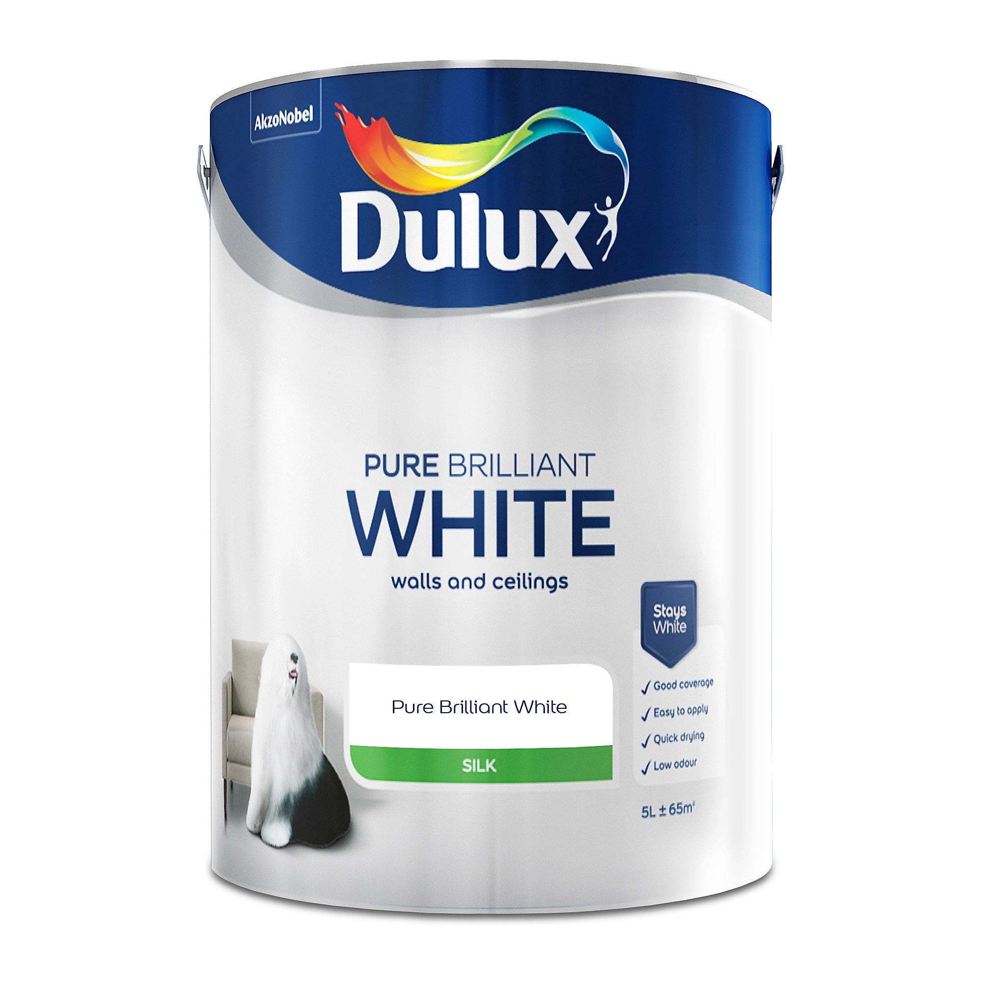 DULUX SILK PURE BRILLIANT WHITE 5LTR \\\KD33717