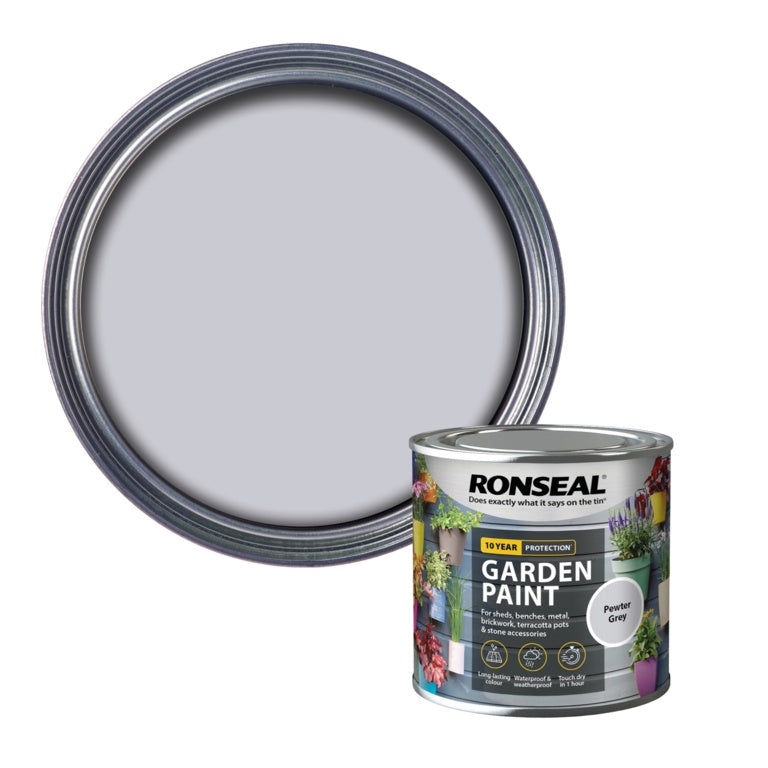 RONSEAL OUTDOOR GARDEN PAINT PEWTER GREY 250ML \\\KD33742
