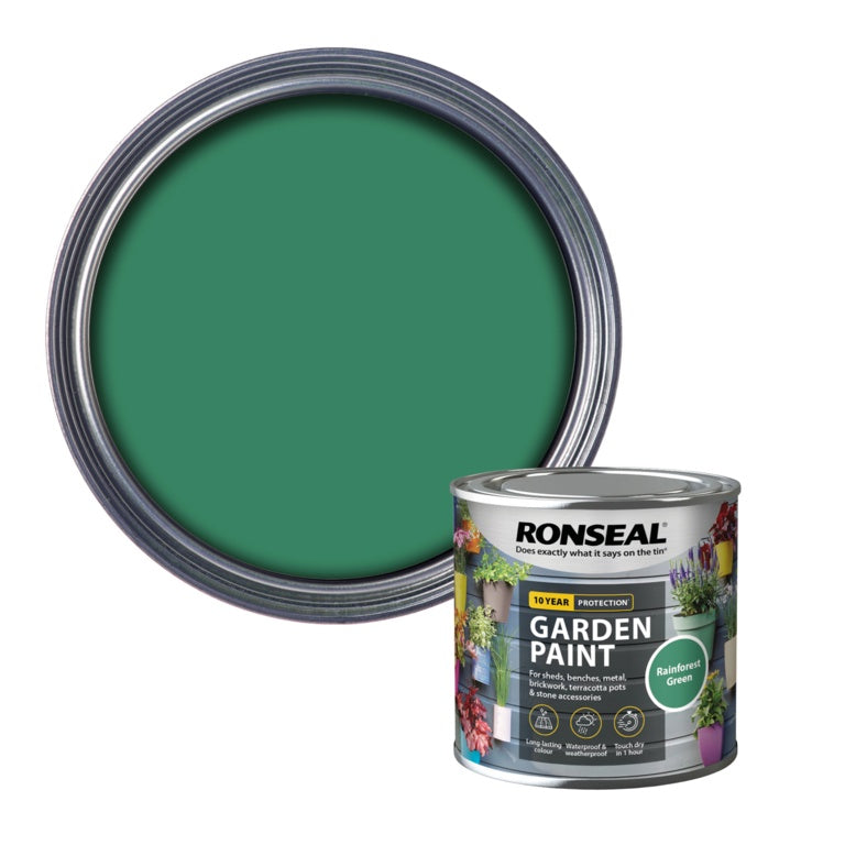 RONSEAL OUTDOOR GARDEN PAINT RAINFOREST GREEN 250ML \\\KD33746