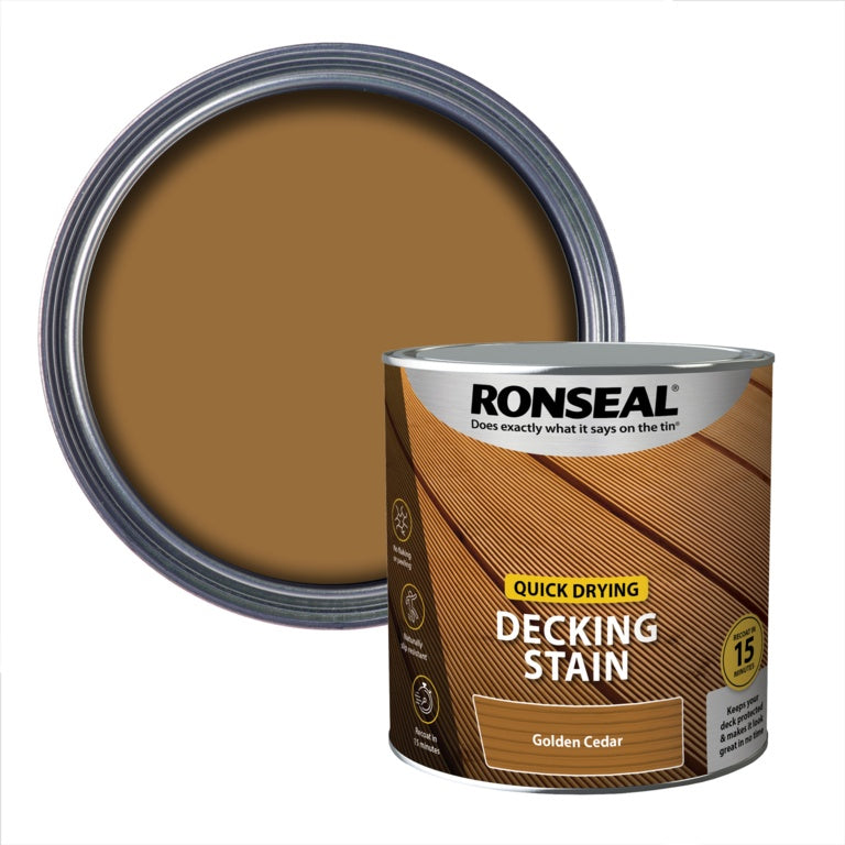 RONSEAL QUICK DRYING DECKING STAIN GOLDEN CEDAR 2.5LTR \\\KD33764