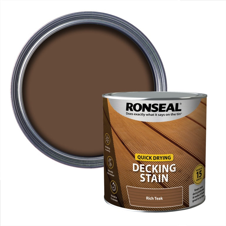 RONSEAL QUICK DRYING DECKING STAIN RICH TEAK 2.5LTR \\\KD33766